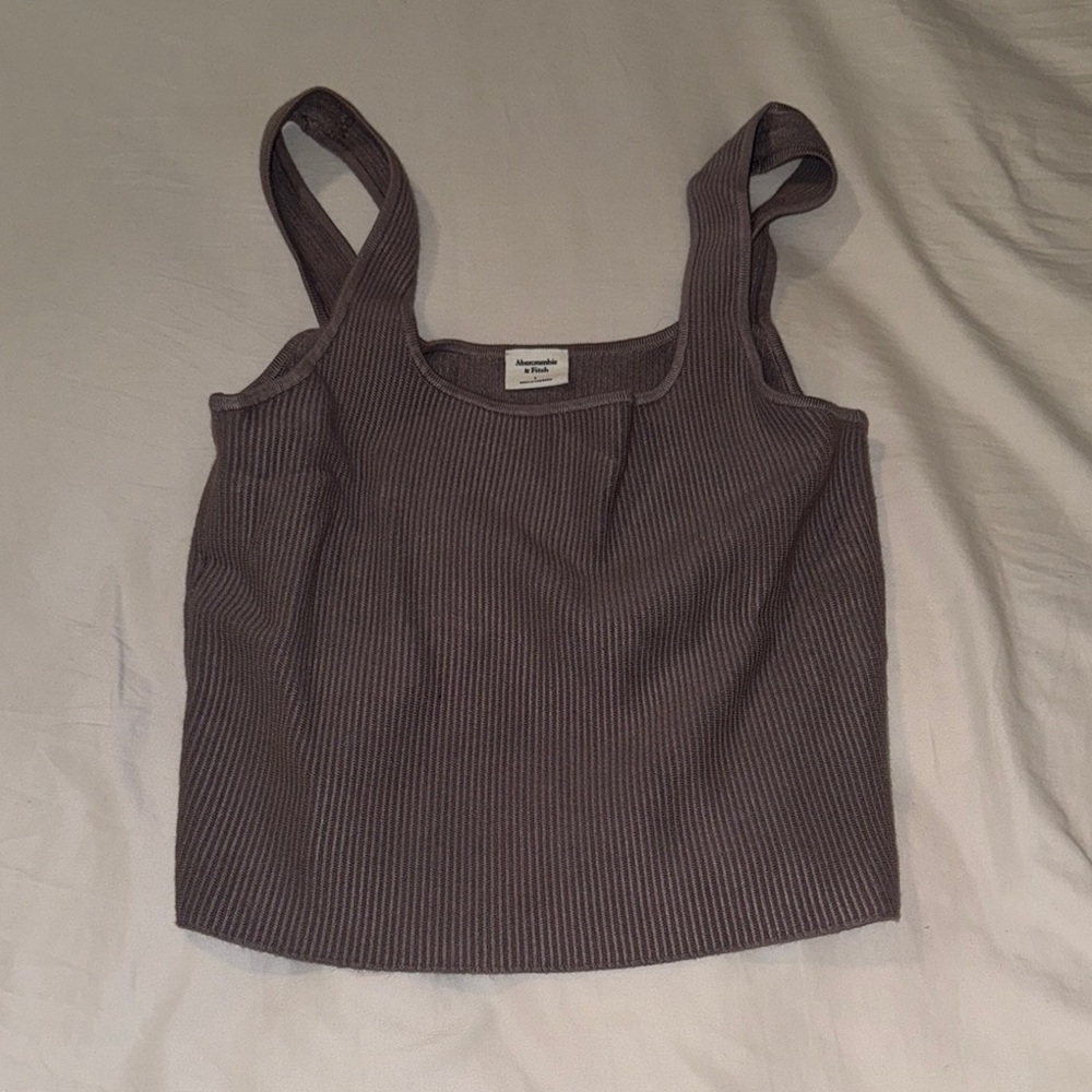 Abercrombie & Fitch Brown Fitted Sleeveless Crop Tank Top